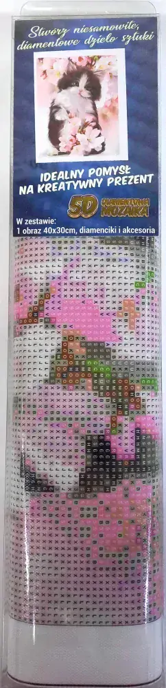 Norimpex Diamantové malování Černobílé kotě 30x40cm