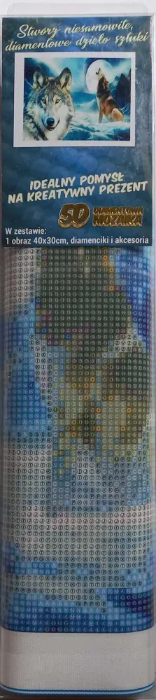 Norimpex Diamantové malování Vlčí úplněk 30x40cm