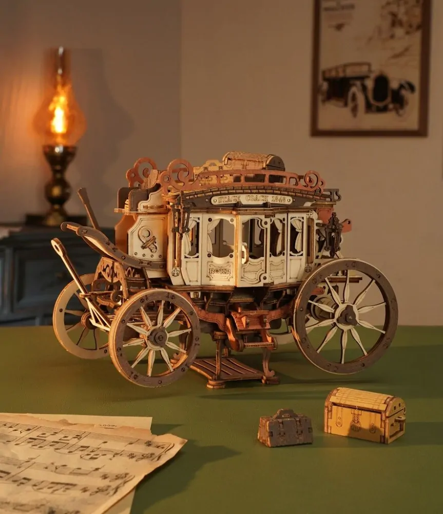 RoboTime 3D dřevěná skládačka hrací skříňky Dostavník