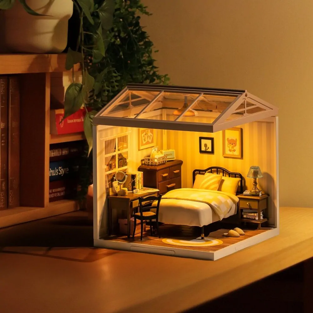 RoboTime 3D dřevěná skládačka Miniatura domečku Ložnice Sweet Dream