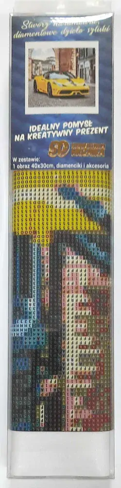 Norimpex Diamantové malování Žlutý sporťák 30x40cm