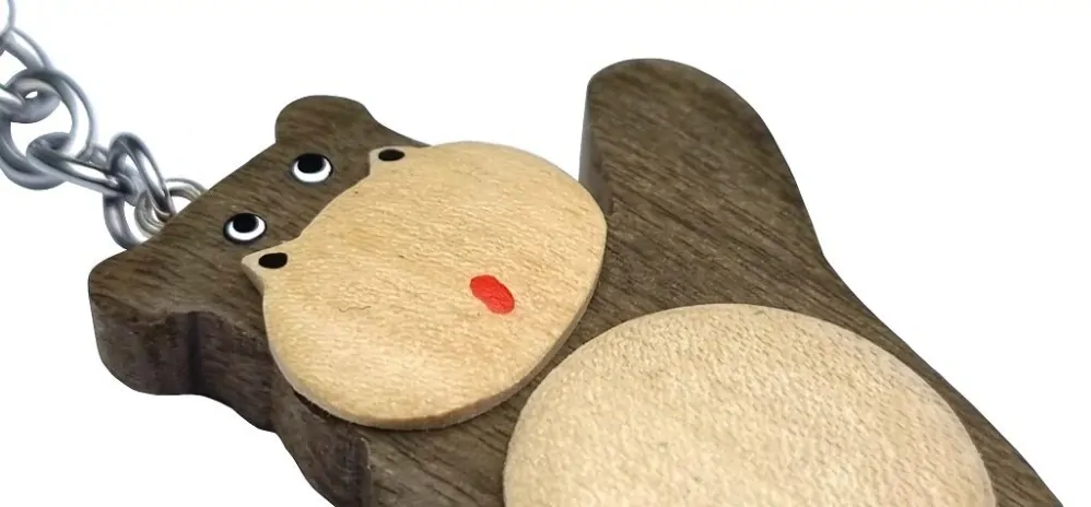2Kids Toys Dřevěná klíčenka velká Hroch stojící