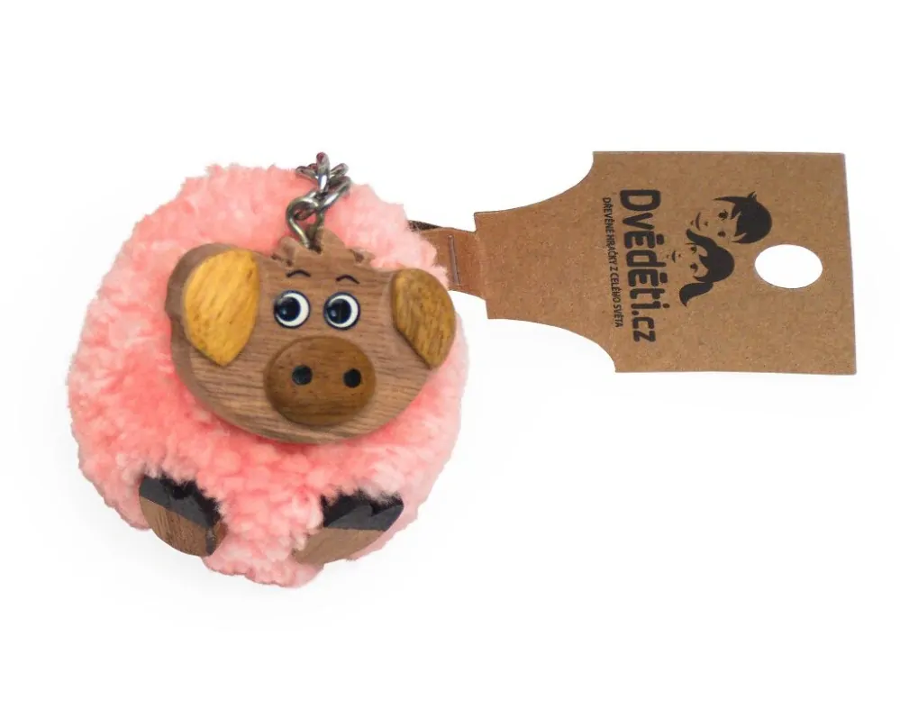 2Kids Toys Dřevěná klíčenka pompon Prase