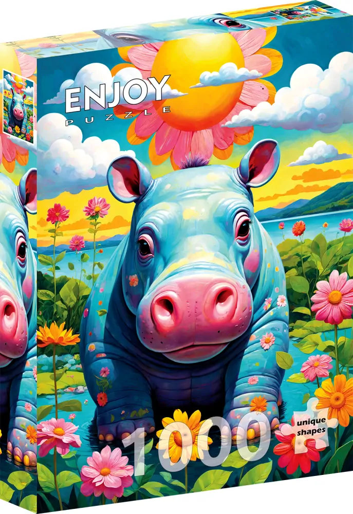 ENJOY Puzzle Sluníčkový hrošík 1000 dílků