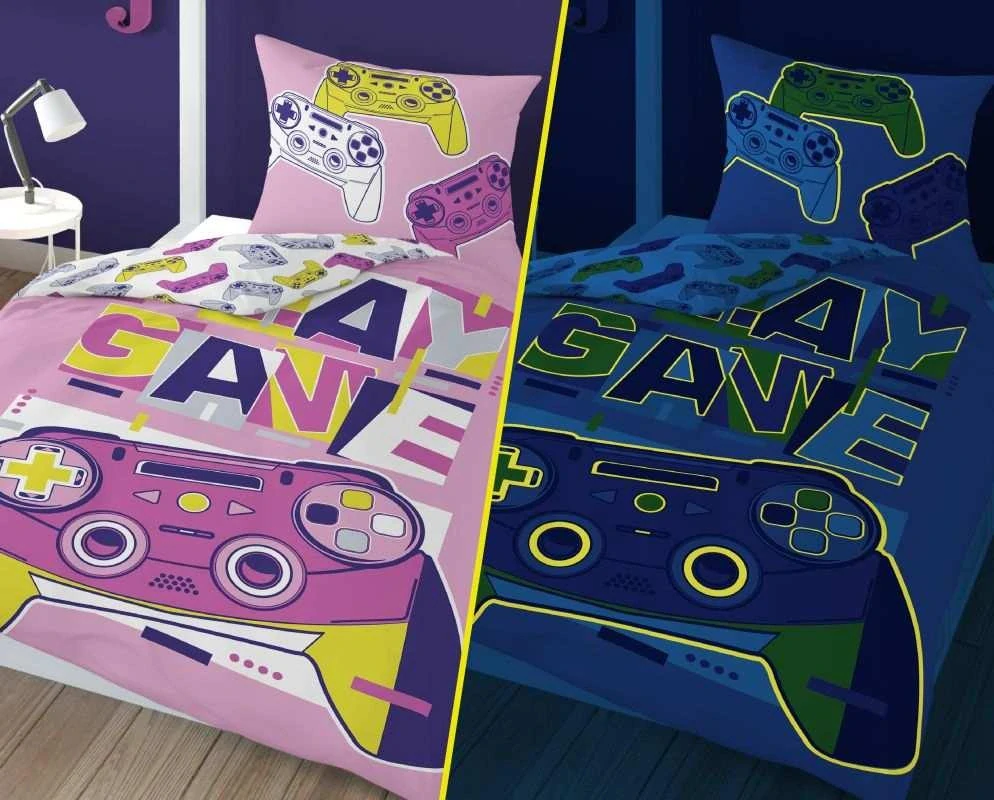 DETEXPOL Povlečení Play Game svítící  Bavlna, 140/200, 70/80 cm