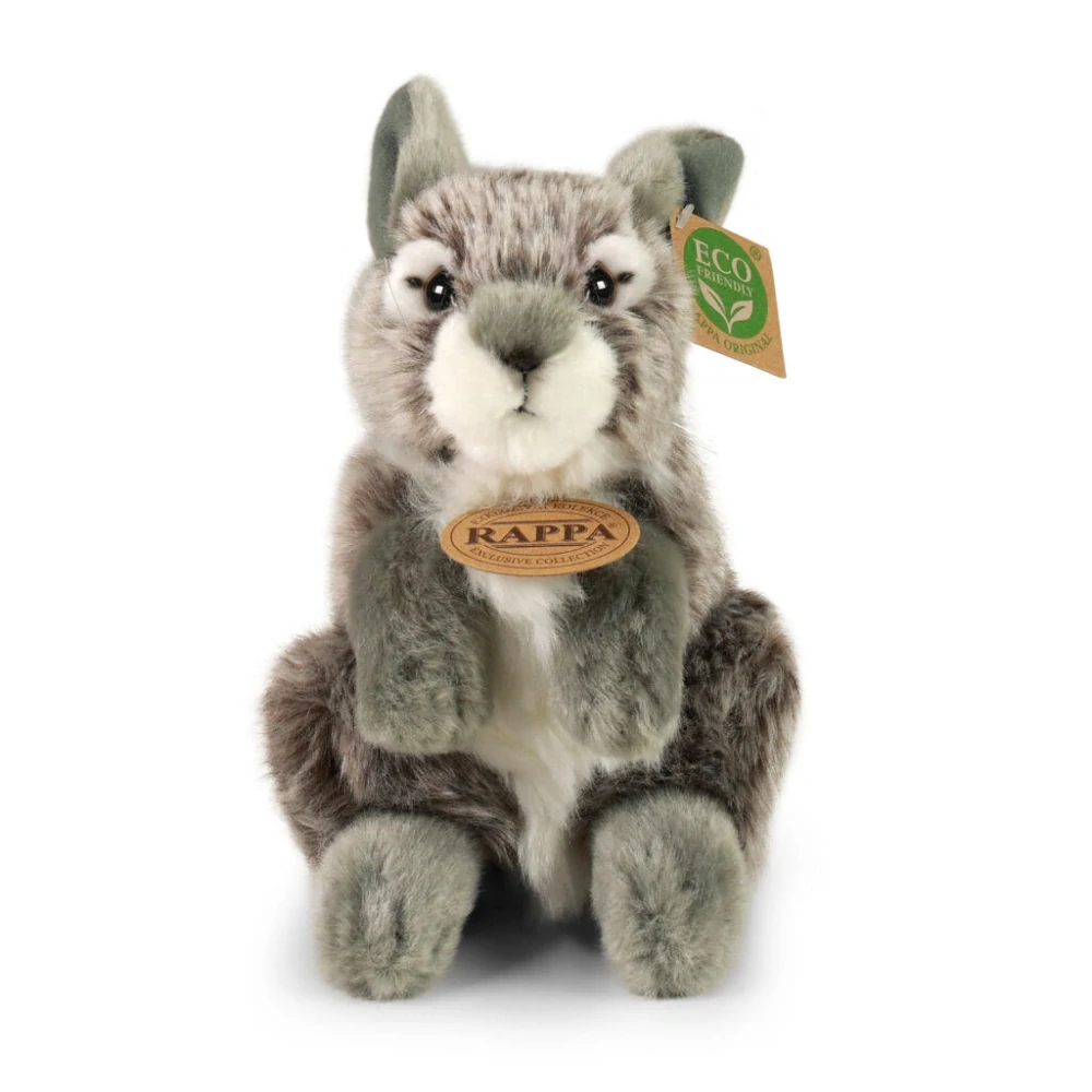 Rappa Plyšový zajíc šedý sedící 20 cm ECO-FRIENDLY
