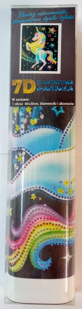 NORIMPEX Diamantové malování Duhový jednorožec 30x40cm