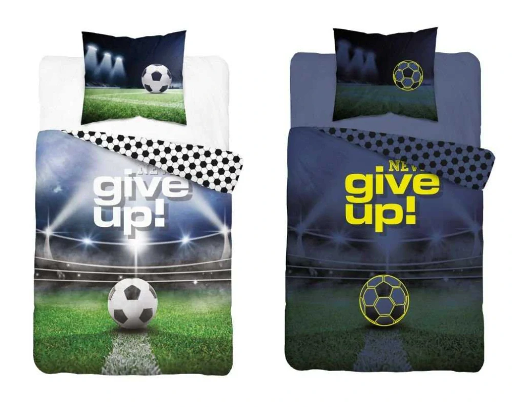 Detexpol Povlečení Fotbal Never Give Up svítící  Bavlna, 140/200, 70/80 cm