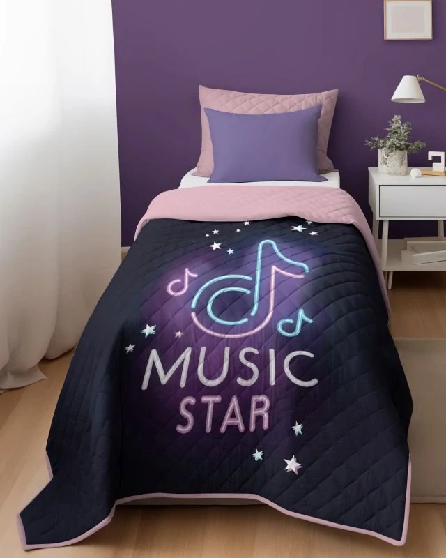 DETEXPOL Přehoz na postel Music Star Polyester, 170/210 cm