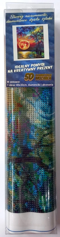 Norimpex Diamantové malování Barevný úplněk nad jezerem II 30x40cm