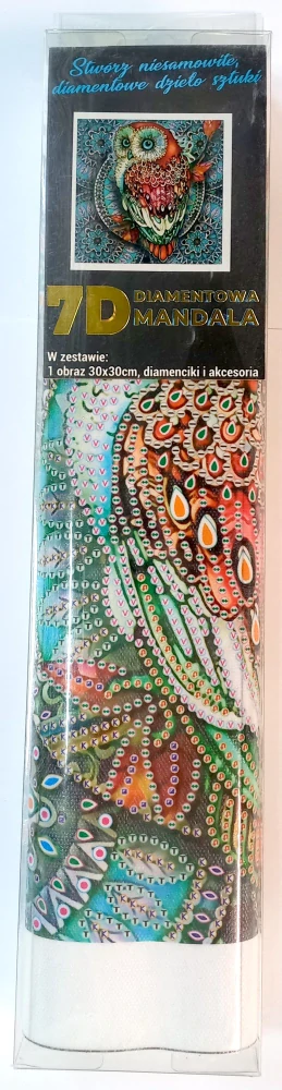 Norimpex Diamantové malování 7D Sova na modré mandale 30x30cm