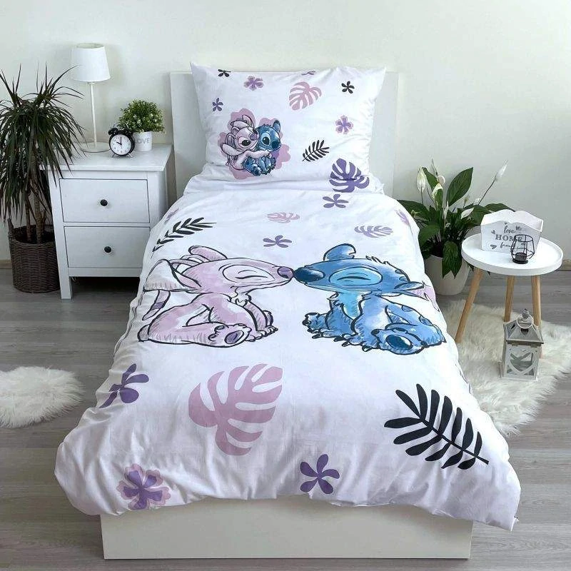 Jerry Fabrics Povlečení Lilo and Stitch White  Bavlna, 140/200, 70/90 cm