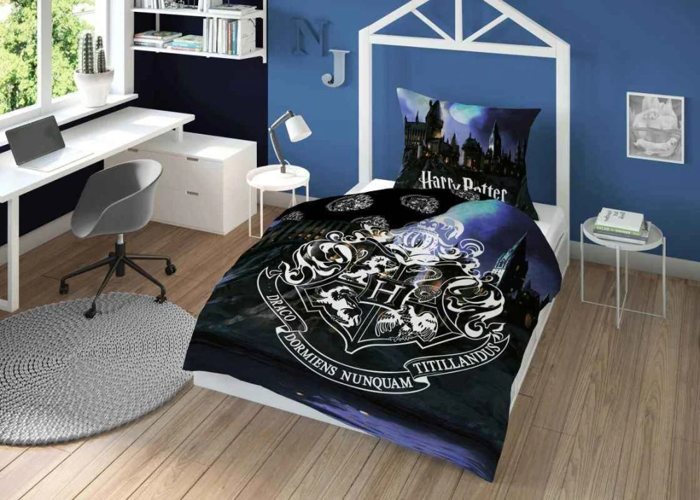 DETEXPOL Povlečení Harry Potter Hrad Bavlna, 140/200, 70/80 cm
