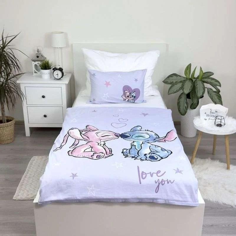 JERRY FABRICS Povlečení do postýlky Lilo and Stitch Purple baby Bavlna, 100/135, 40/60 cm