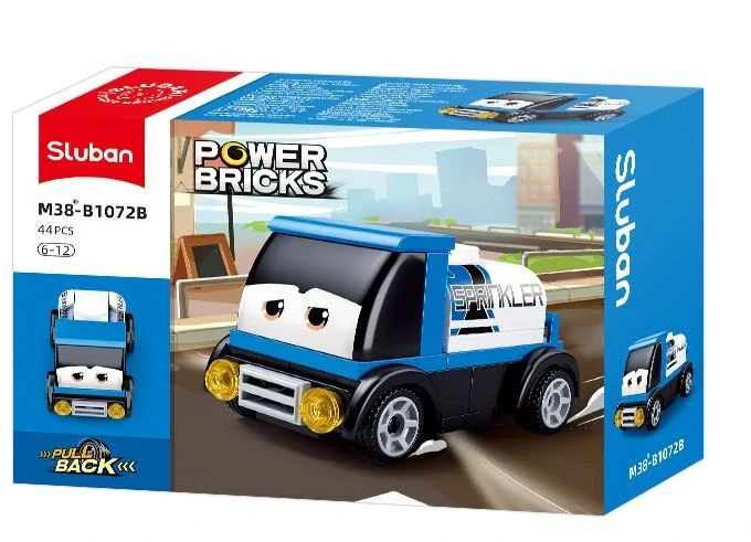 Sluban Power Bricks M38-B1072B Natahovací autíčko s očima Modrá cisterna