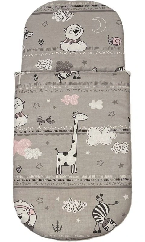 SDS Peřinky do kočárku pro panenky Zvířátka růžová Bavlna, výplň: Polyester, 1x 27x40 cm / 25x20 cm