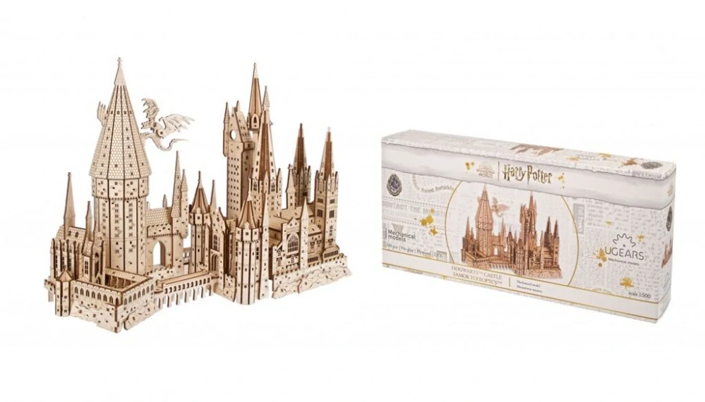 Ugears 3D dřevěné mechanické puzzle Hrad Bradavice, Harry Potter