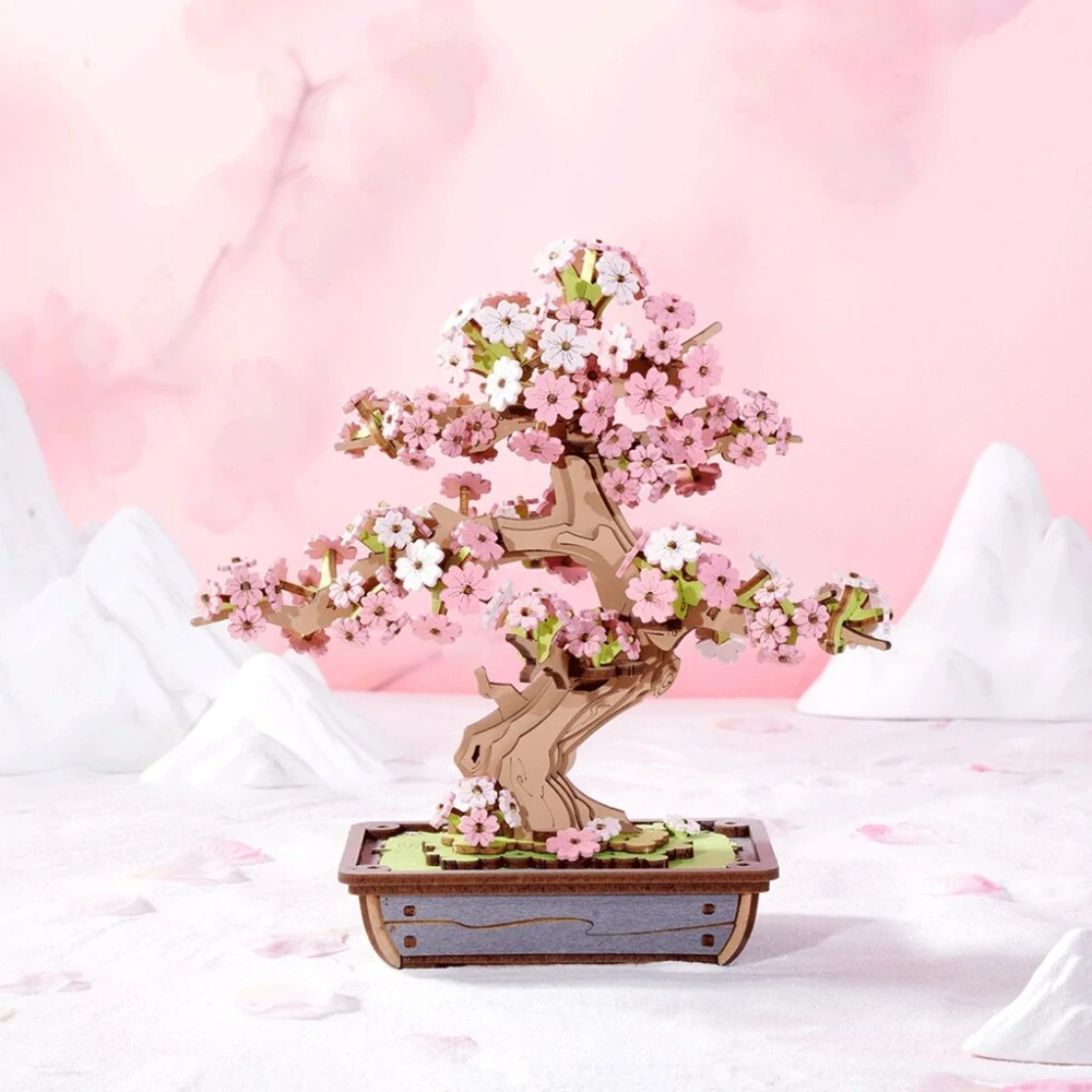 RoboTime 3D dřevěná skládačka Bonsaj sakura