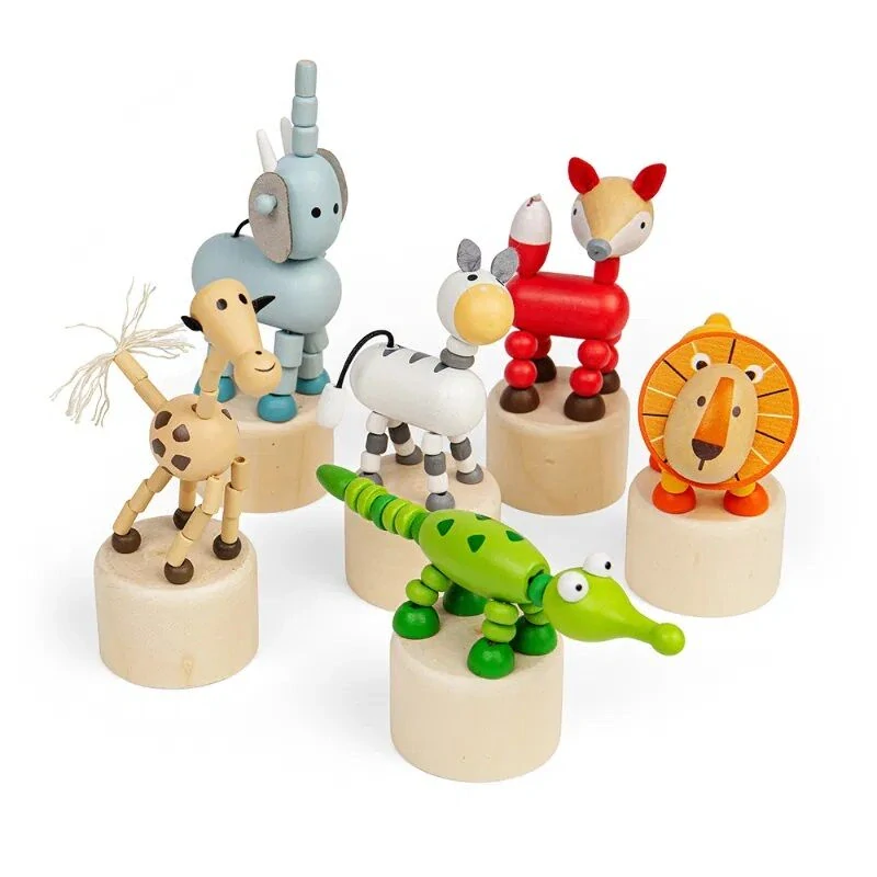 Bigjigs Toys Dřevěná mačkací zvířátka Safari Lev