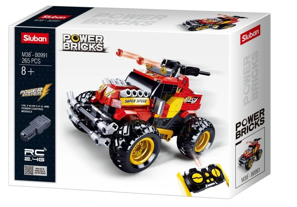 Sluban Power Bricks M38-B0991 RC Červený Off Road na dálkové ovládání