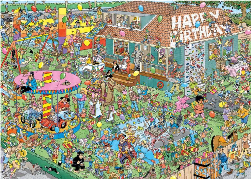 JUMBO Puzzle JvH Dětská narozeninová oslava 1000 dílků