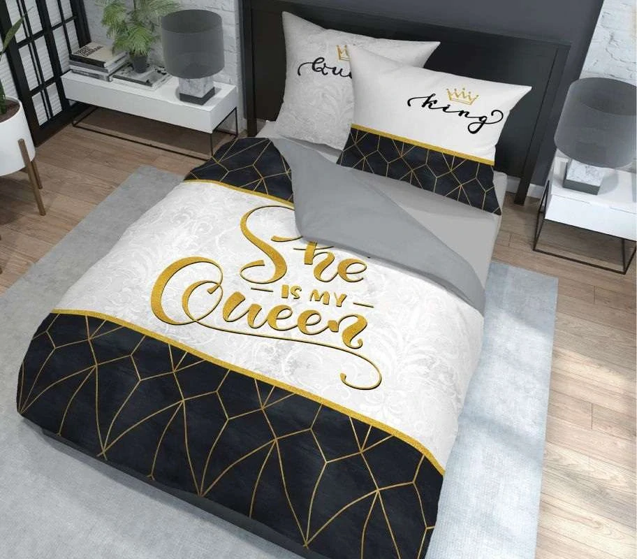 DETEXPOL Francouzské povlečení She is my Queen  Bavlna, 220/200, 2x70/80 cm