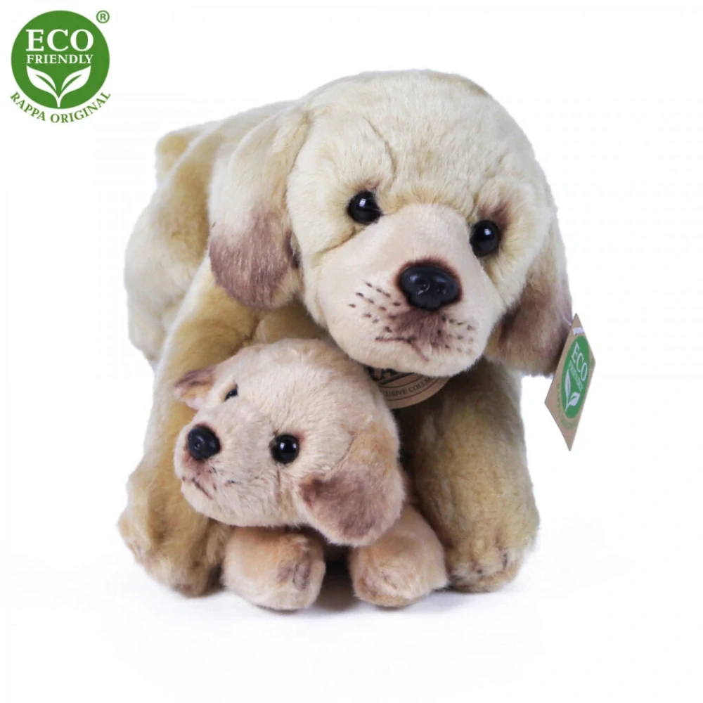 Rappa Plyšový labrador s miminkem ležící 25 cm ECO-FRIENDLY