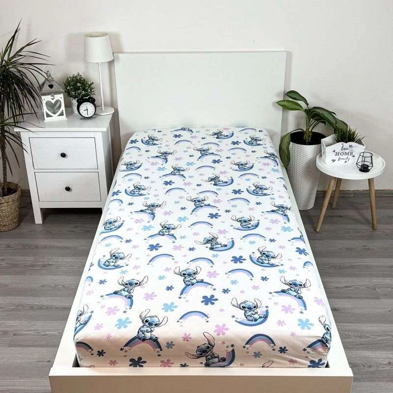JERRY FABRICS Prostěradlo Lilo and Stitch Rainbow Bavlna, 90/200 cm