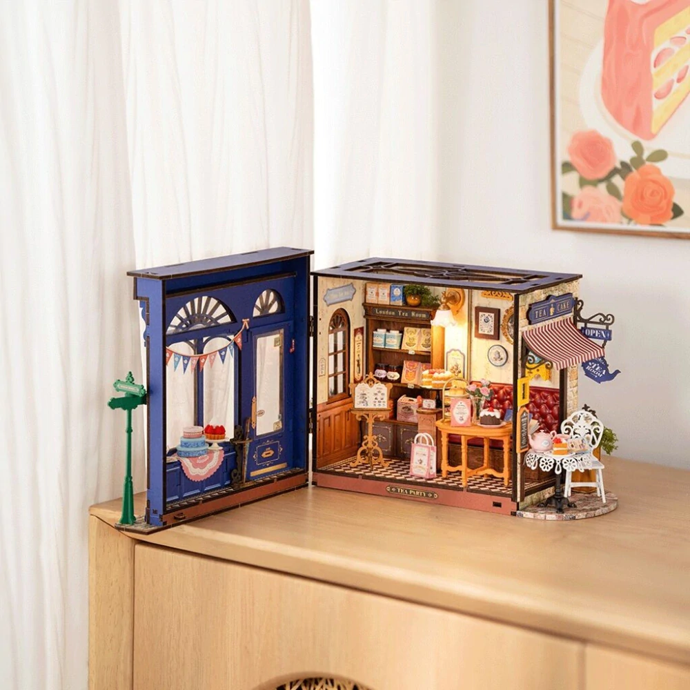 RoboTime 3D dřevěná skládačka Miniatura domečku Čajovna pro chvíle pohody