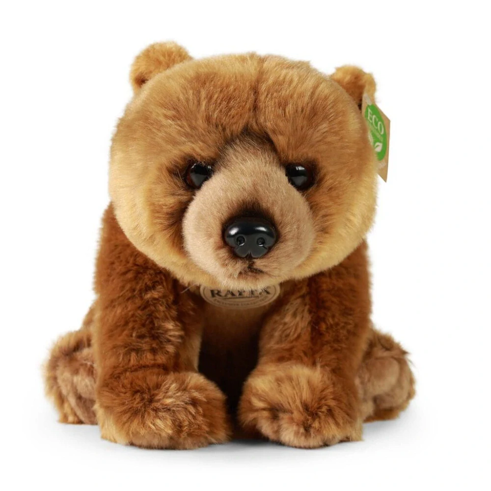 Rappa Plyšový medvěd grizzly sedící 30 cm ECO-FRIENDLY