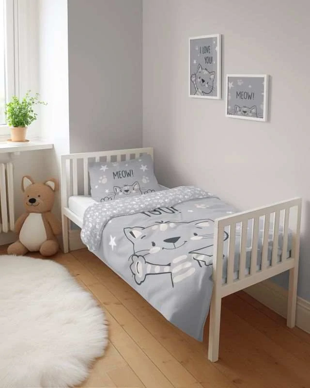 DETEXPOL Povlečení do postýlky Kočka I love you  Bavlna, 100/135, 40/60 cm