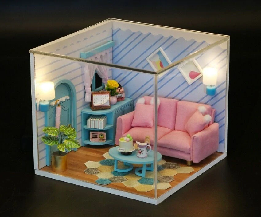 2Kids Toys miniatura domečku Slunný obývací pokoj