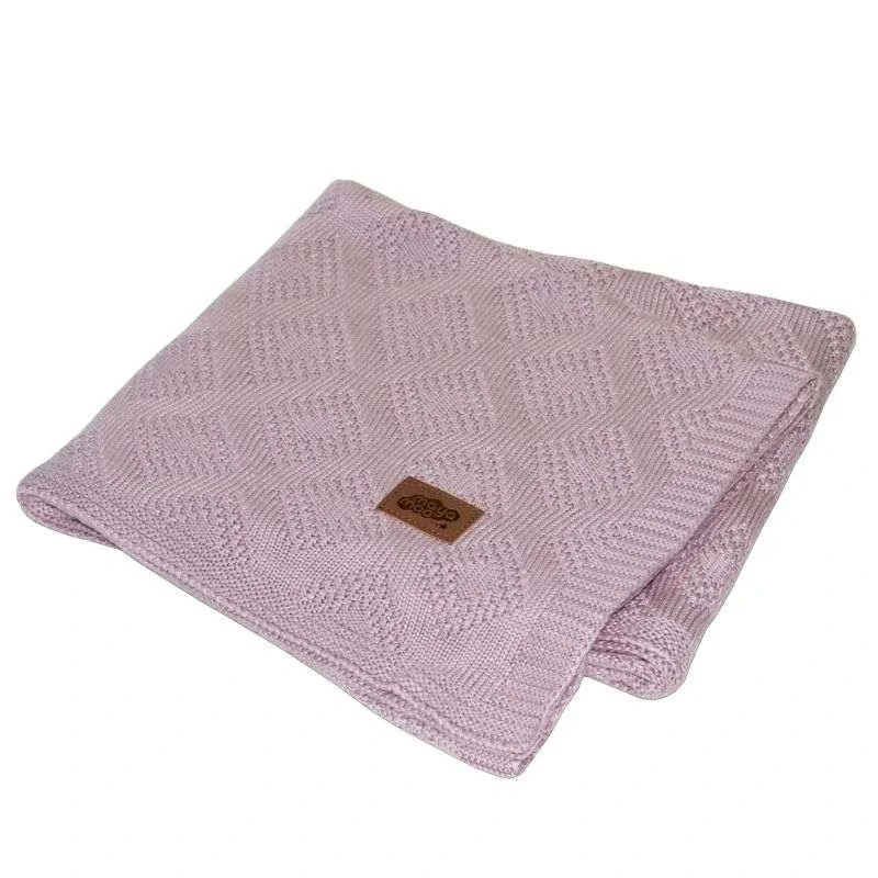 DETEXPOL Pletená bambusová deka do kočárku pudrově růžová  Bambus, 80/100 cm
