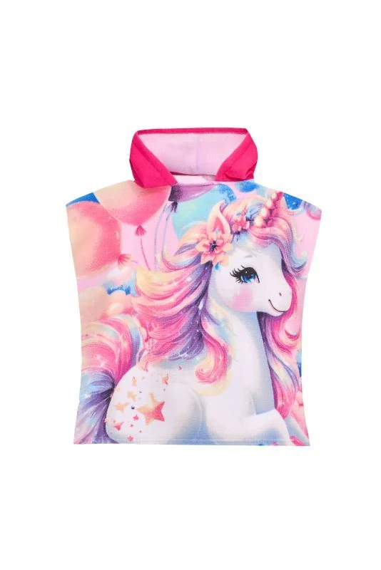 FARO Pončo Jednorožec balónky micro  Polyester - mikrovlákno, 50/100