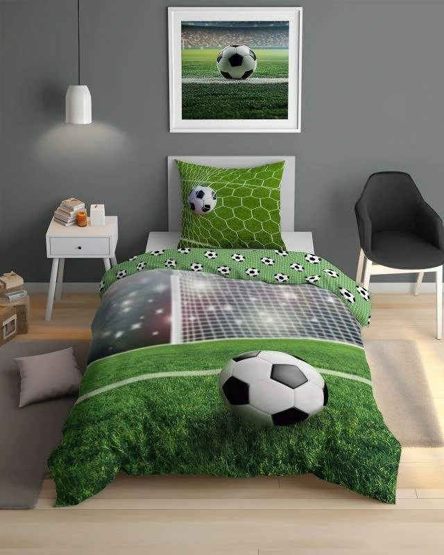 DETEXPOL Povlečení Fotbal přímý kop  Bavlna, 140/200, 70/80 cm