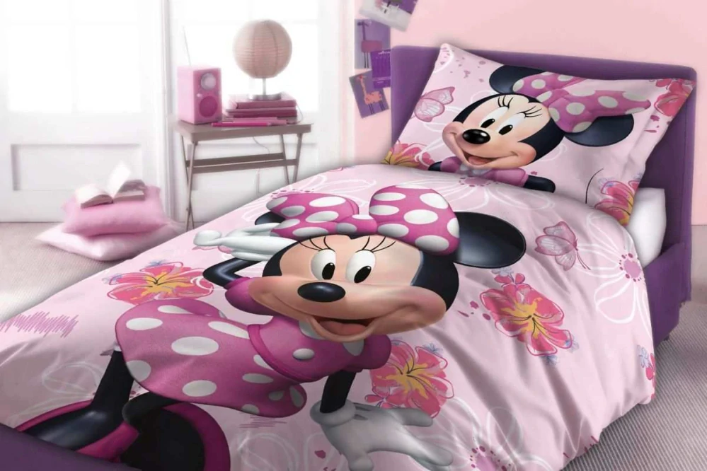 FARO Povlečení Minnie květy Bavlna, 140/200, 70/90 cm