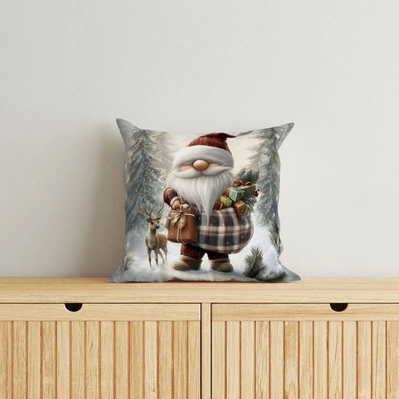 DETEXPOL Vánoční povlak na polštářek Trpaslík cesta micro Polyester, 40/40 cm
