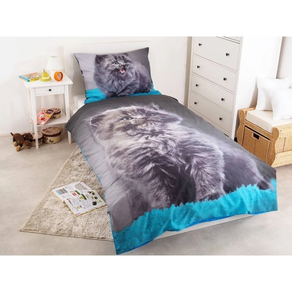 FARO Povlečení Best Friends Kotě modré  Bavlna, 140/200, 70/90 cm