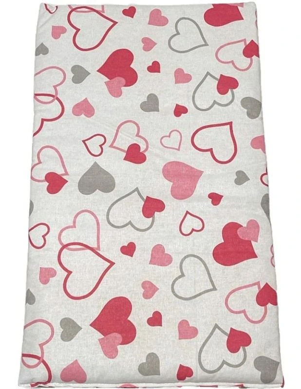 SDS Matrace do postýlky pro panenky Srdíčka šedorůžová Bavlna, výplň: Polyester, 50/28 cm
