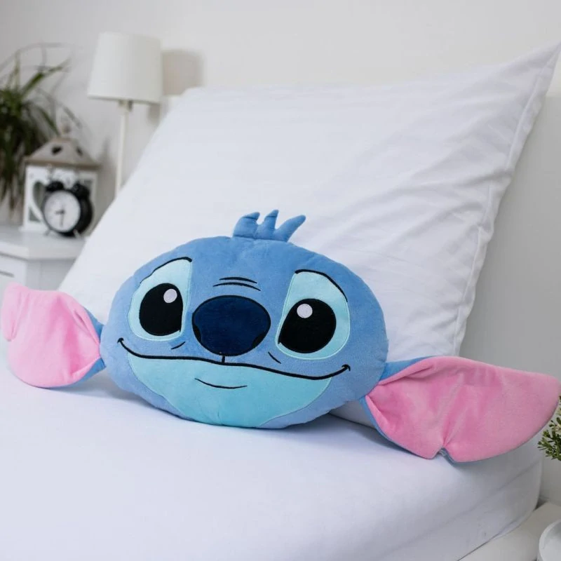 JERRY FABRICS Tvarovaný mikroplyšový polštářek Lilo and Stitch Blue Polyester, 41x31 cm
