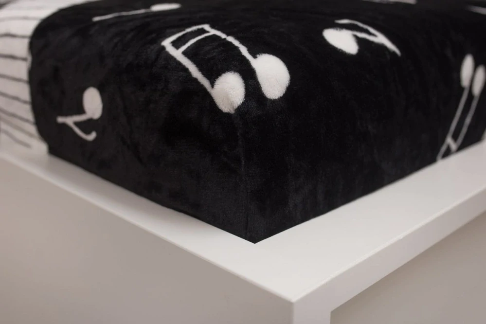 JERRY FABRICS Prostěradlo mikroplyš Noty Polyester, 90/200 cm