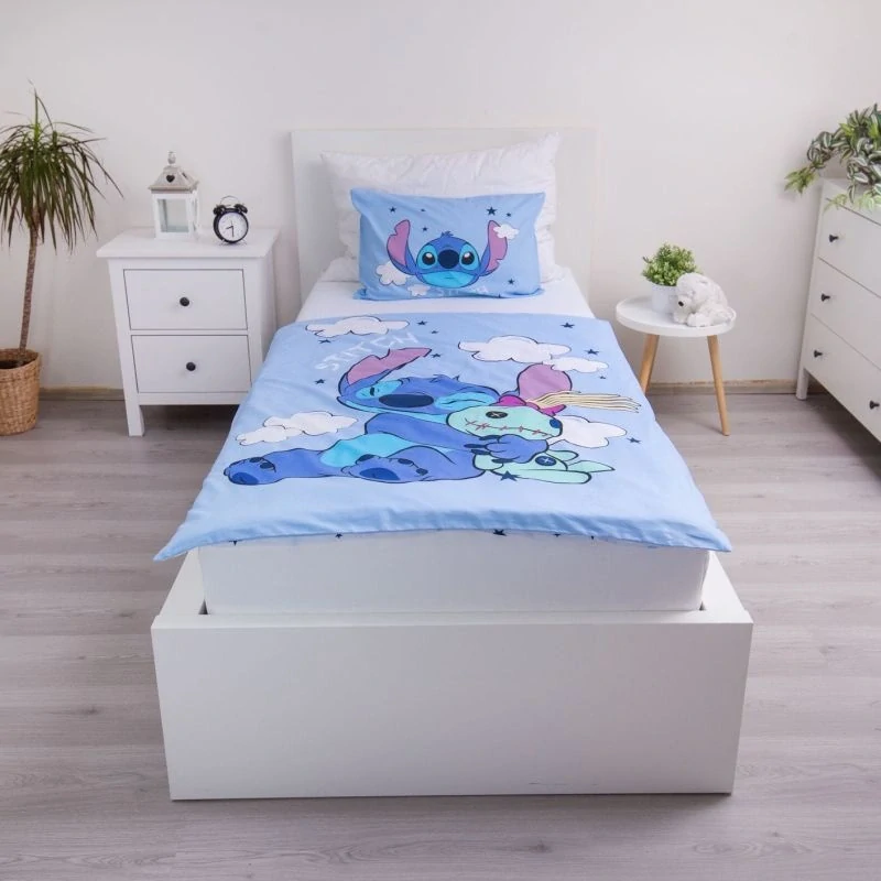 JERRY FABRICS Povlečení do postýlky Lilo a Stitch Clouds baby Bavlna, 100/135, 40/60 cm