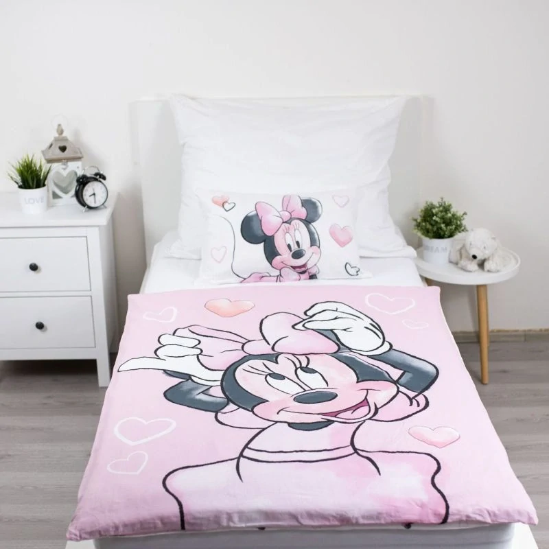 JERRY FABRICS Povlečení do postýlky Minnie Blush Pink baby Bavlna, 100/135, 40/60 cm