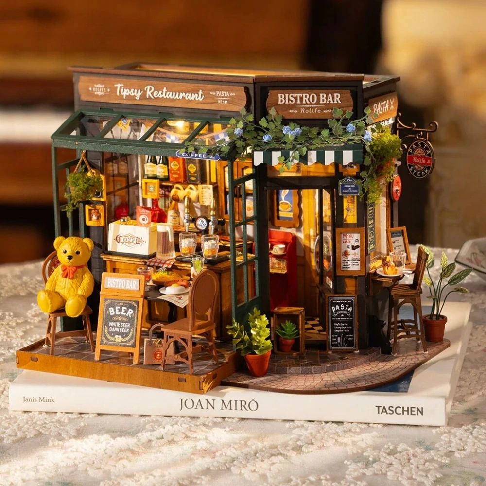 RoboTime 3D dřevěná skládačka Miniatura domečku Útulná restaurace