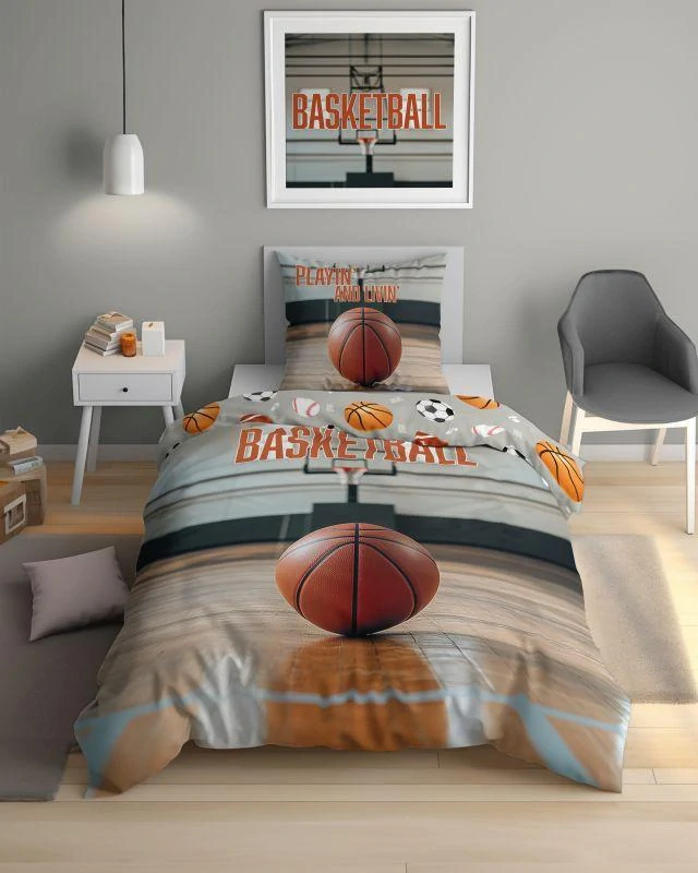 DETEXPOL Povlečení Basketball Bavlna, 140/200, 70/80 cm