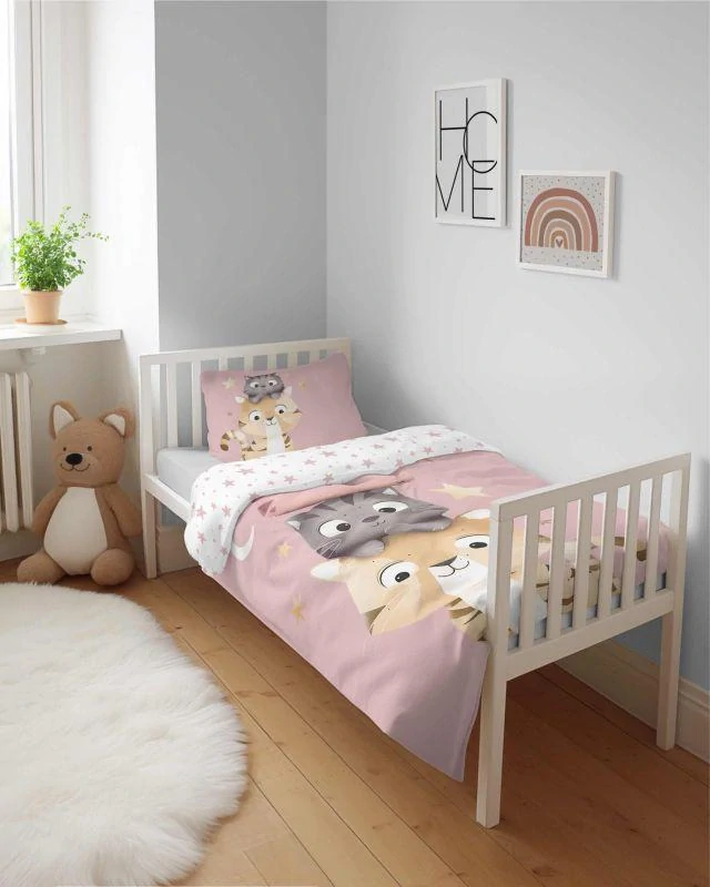 DETEXPOL Povlečení do postýlky Kočičky  Bavlna, 100/135, 40/60 cm