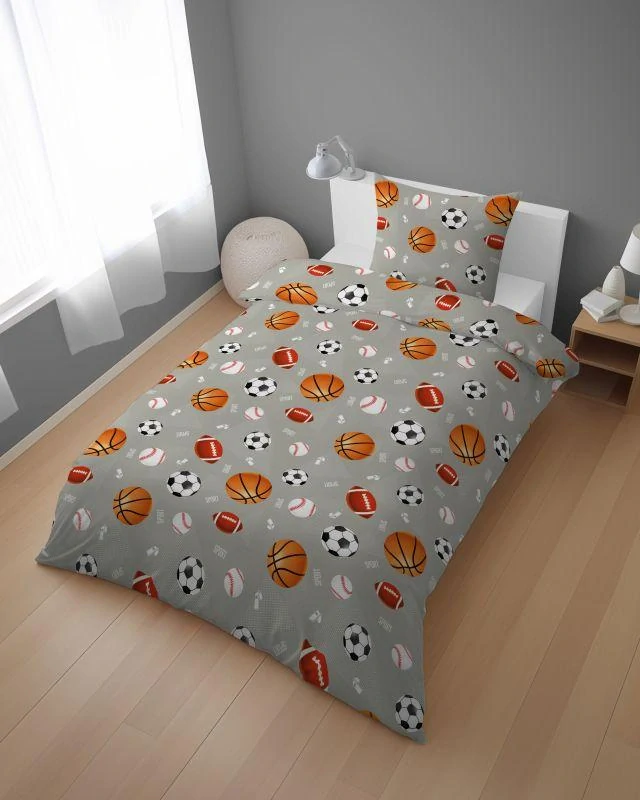 DETEXPOL Povlečení XOXO Míče na šedém  Bavlna, 140/200, 70/80 cm