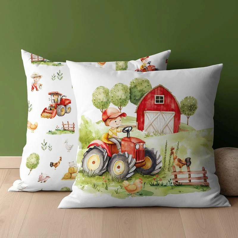 DETEXPOL Povlak na polštářek Farma red Bavlna, 40/40 cm