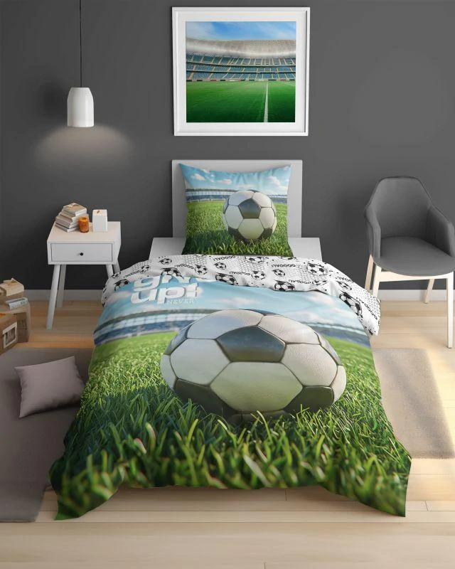 DETEXPOL Povlečení Fotbal Never give up Bavlna, 140/200, 70/80 cm