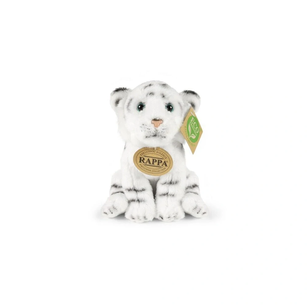 Rappa Plyšový tygr bílý sedící 15 cm ECO-FRIENDLY